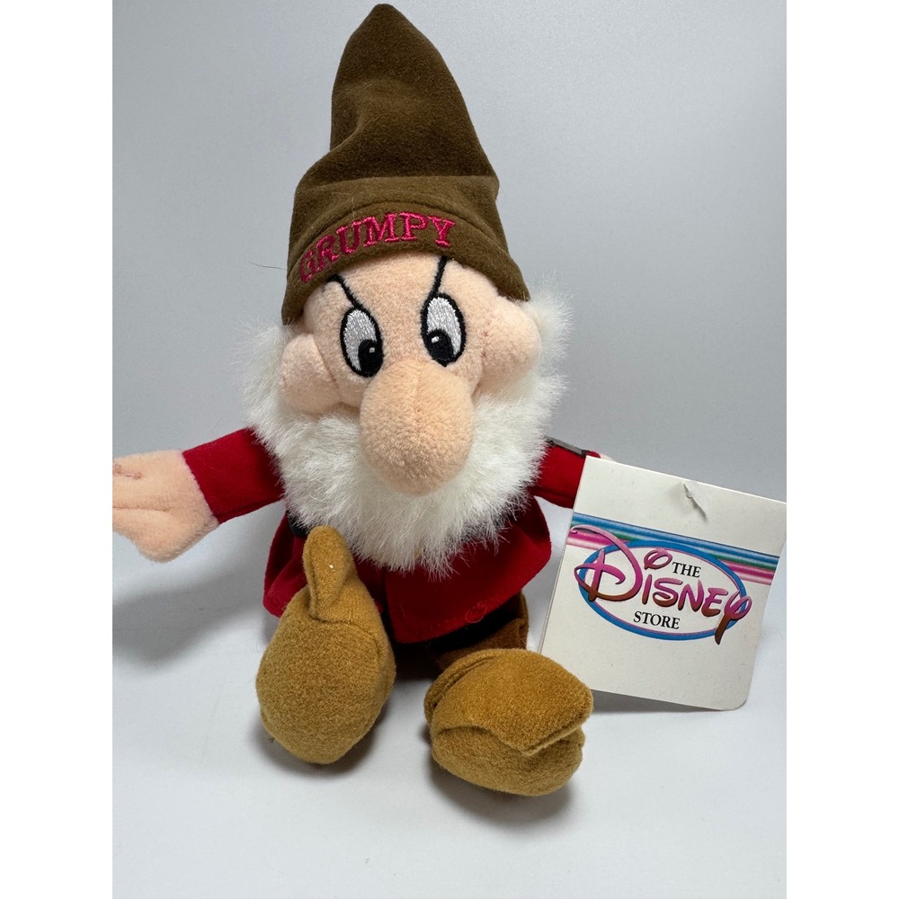 Disney Store Mini Bean Bag Grumpy Plush Snow White Seven Dwarfs Vintage NWT